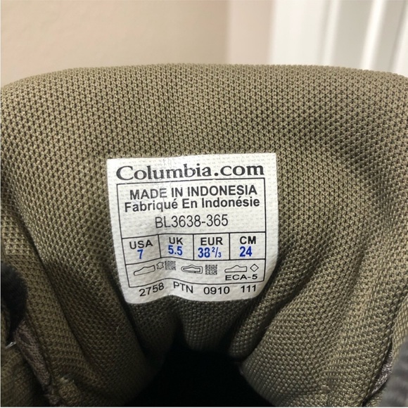 Columbia Omni Tech BL3638365 Leather Mesh Green Grey Women Hiking Boots 7 - Picture 9 of 9